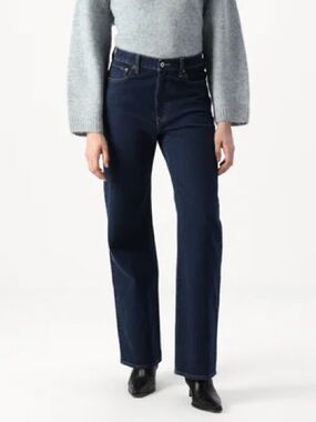 Abercrombie & Fitch Curve Love Low Rise Baggy Blue Denim Jeans Size 30 Long